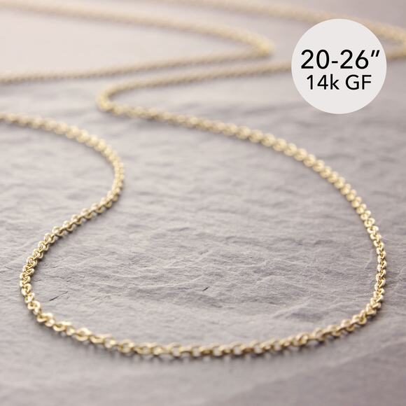 20/22/24/26" Dainty Gold Necklace, gold filled, chain necklace (385-1gd-sp) - Picture 1 of 7